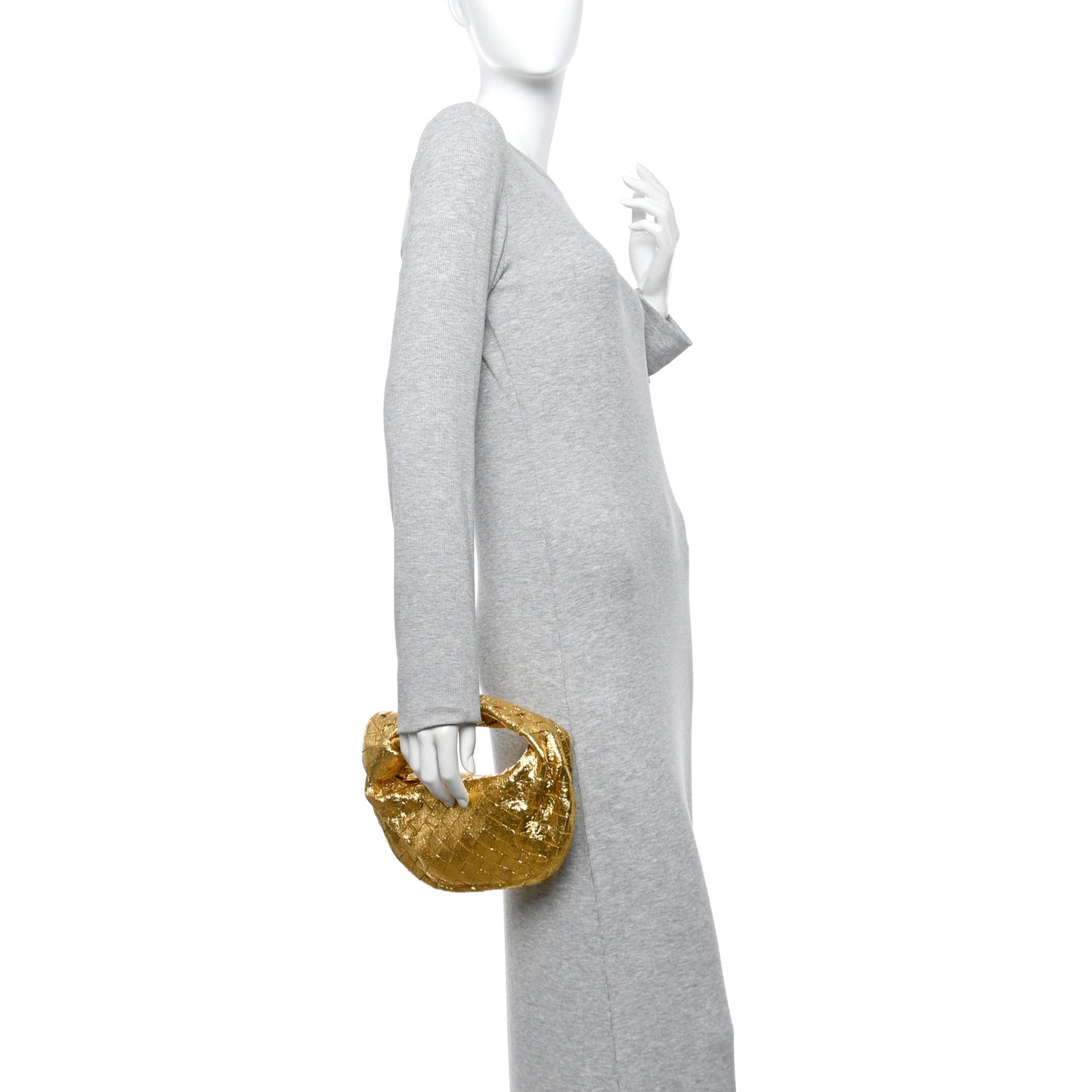 Metallic Nappa Intrecciato Mini Jodie Gold