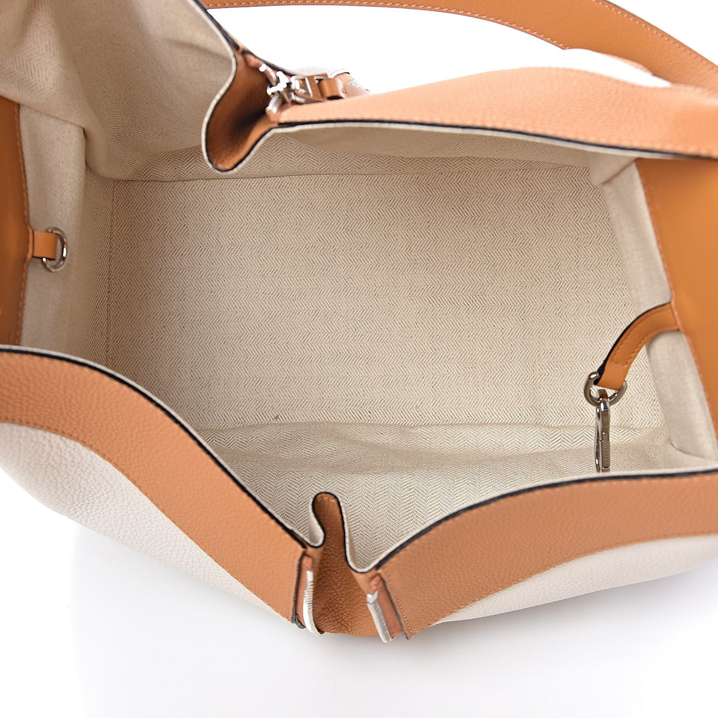Calfskin Medium Hammock Shoulder Bag Tan White