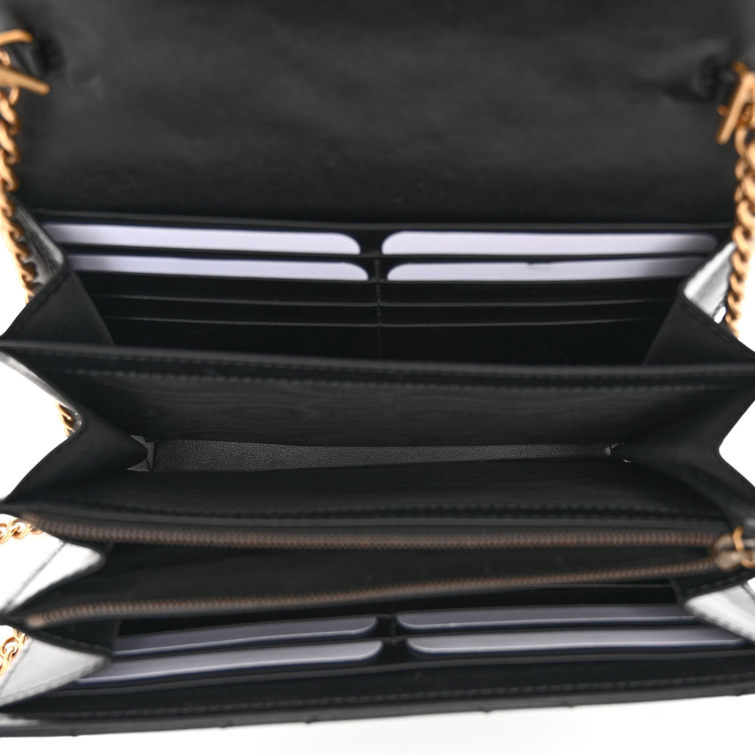 Gucci Calfskin Matelasse GG Marmont Chain Wallet Black 5 of 10
