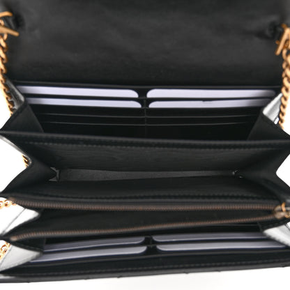 Gucci Calfskin Matelasse GG Marmont Chain Wallet Black 5 of 10