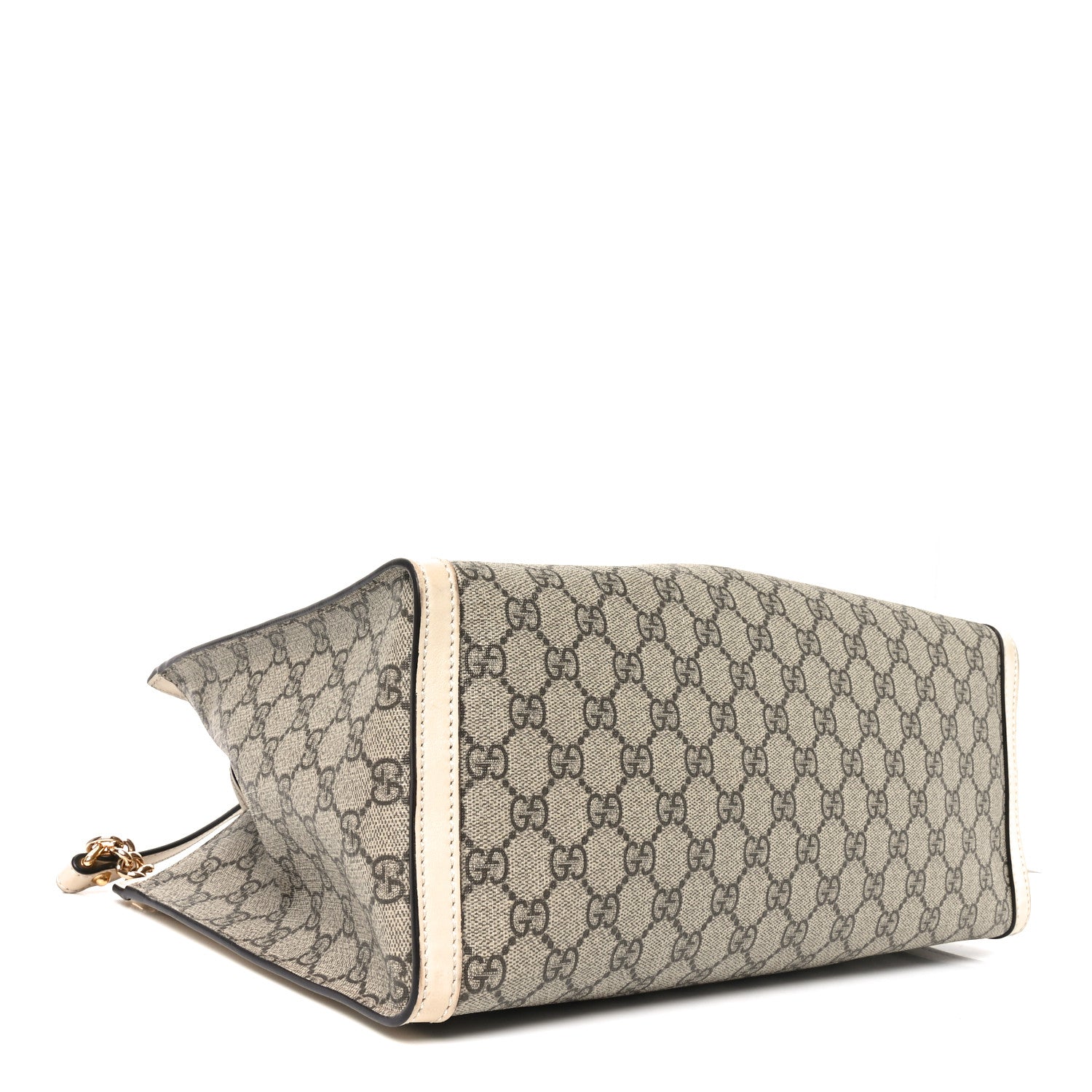 Gucci GG Supreme Monogram Medium Padlock Tote White 4 of 12