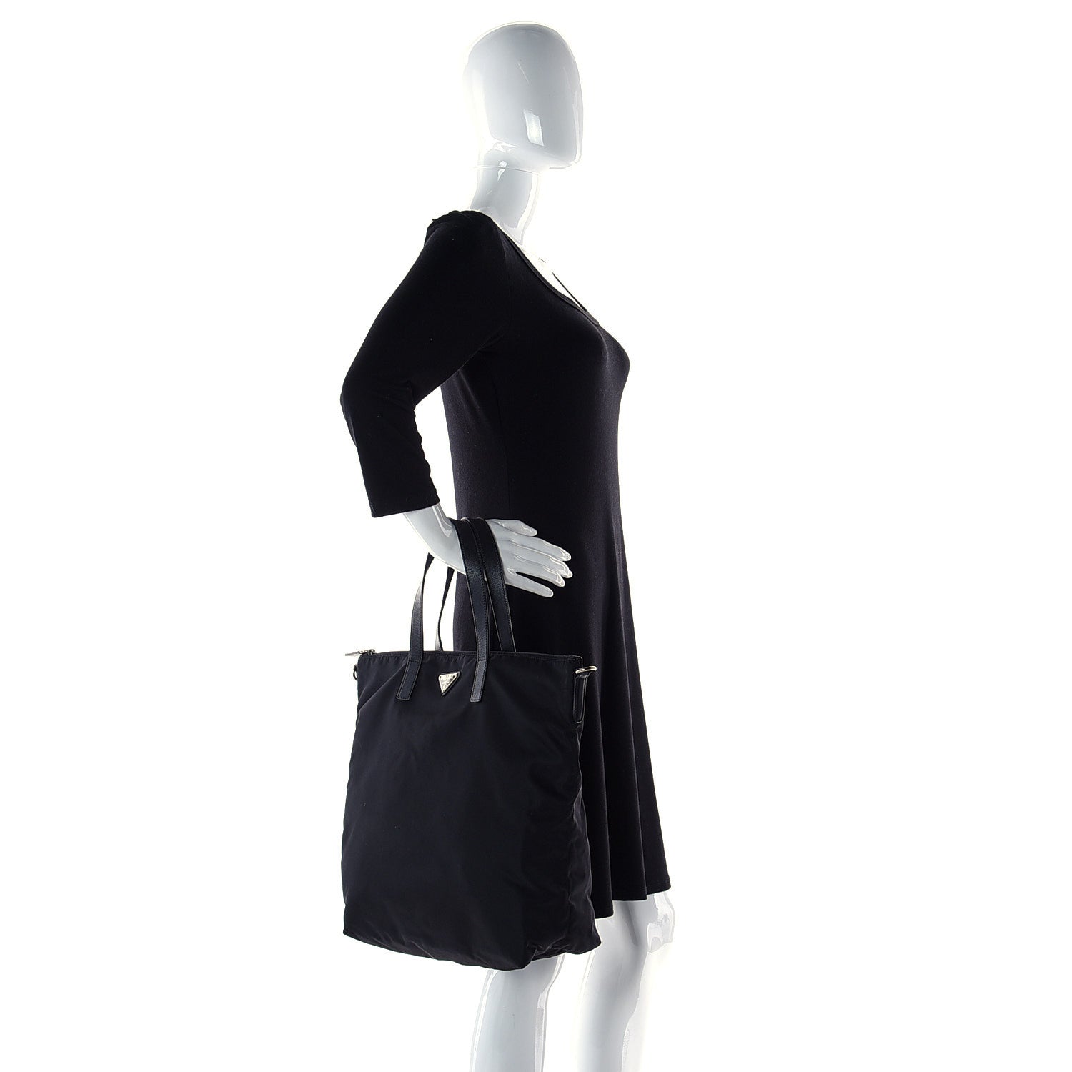 Prada Tessuto Nylon Vela Shopping Tote Black 2 of 10