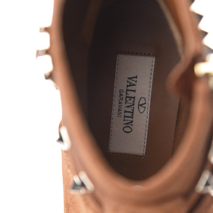 Valentino Garavani Suede Rockstud Double Buckle 50mm Cowboy Ankle Boots 35.5 Selleria 6 of 9