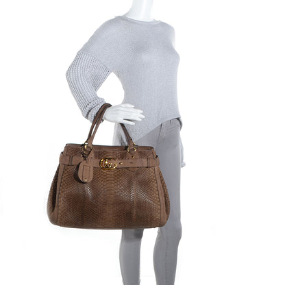 Gucci Python Large GG Running Tote Brown 2 of 8