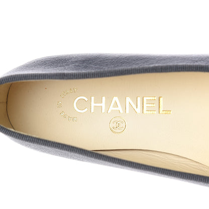Chanel Metallic Lambskin CC Cap Toe Ballerina Flats 35.5 Argent 7 of 8