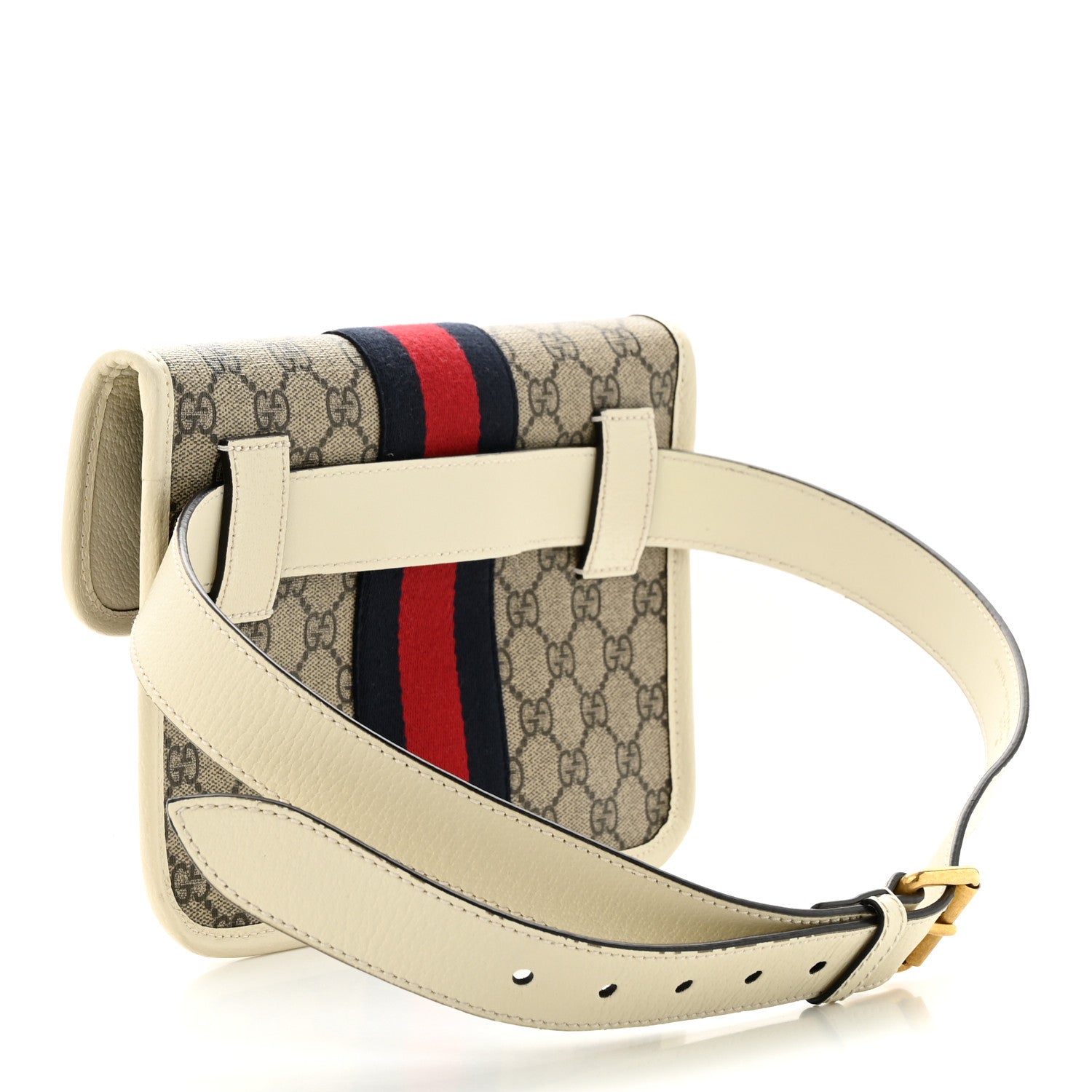 Gucci GG Supreme Monogram Web Small Ophidia Belt Bag 90 36 Beige Ebony White 3 of 11