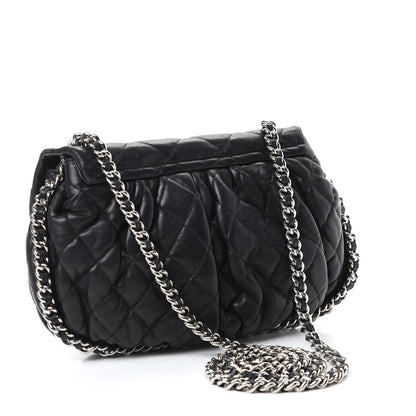Chanel Washed Lambskin Quilted Medium Chain Around Messenger Black 3 of 20