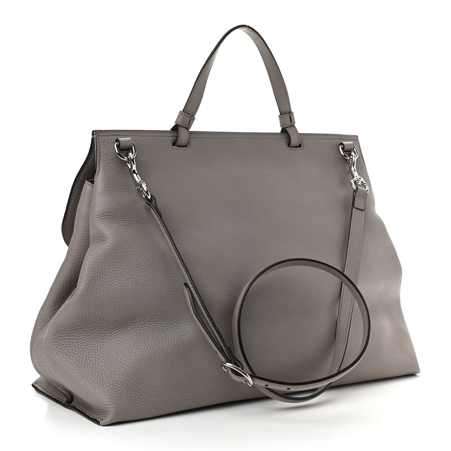 Cellarius Calfskin Large Bamboo Daily Top Handle Bag Storm Grey