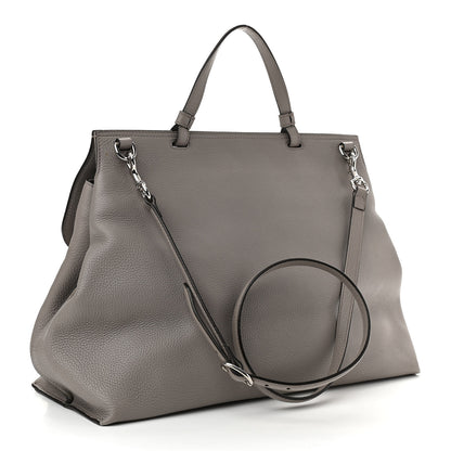 Gucci Cellarius Calfskin Large Bamboo Daily Top Handle Bag Storm Grey 2 of 12