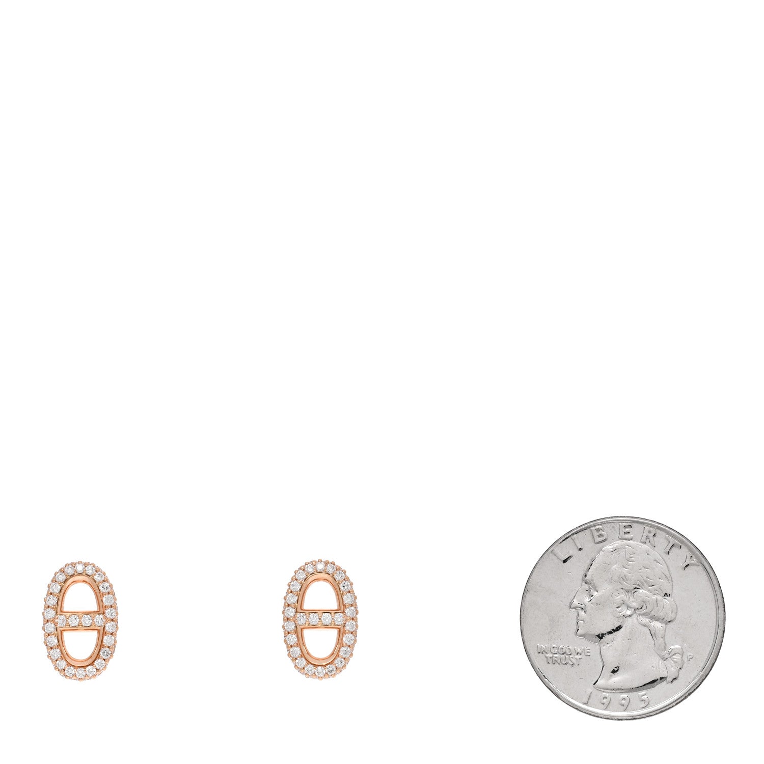 Hermes 18K Rose Gold Diamond New Farandole Earrings 2 of 5
