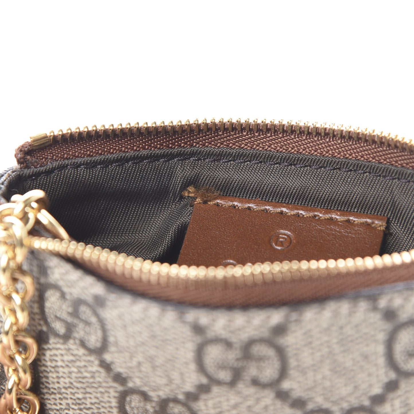GG Supreme Monogram Key Case Brown