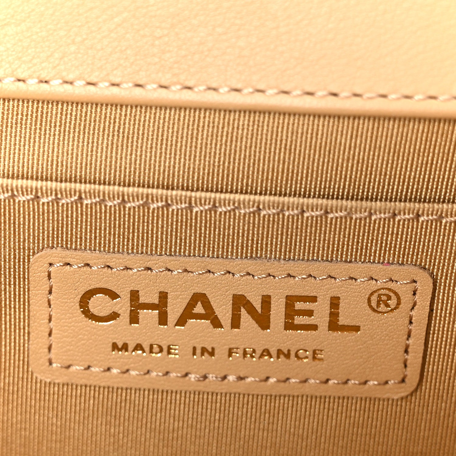 Chanel Lambskin Chevron Quilted Medium Boy Flap Beige 5 of 9