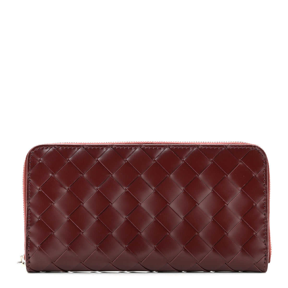 Nappa Intrecciato Zip Around Wallet Barolo