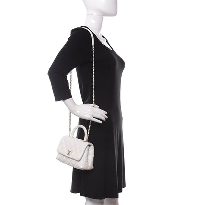Chanel Iridescent Caviar Quilted Extra Mini Coco Handle Flap Ivory 2 of 10