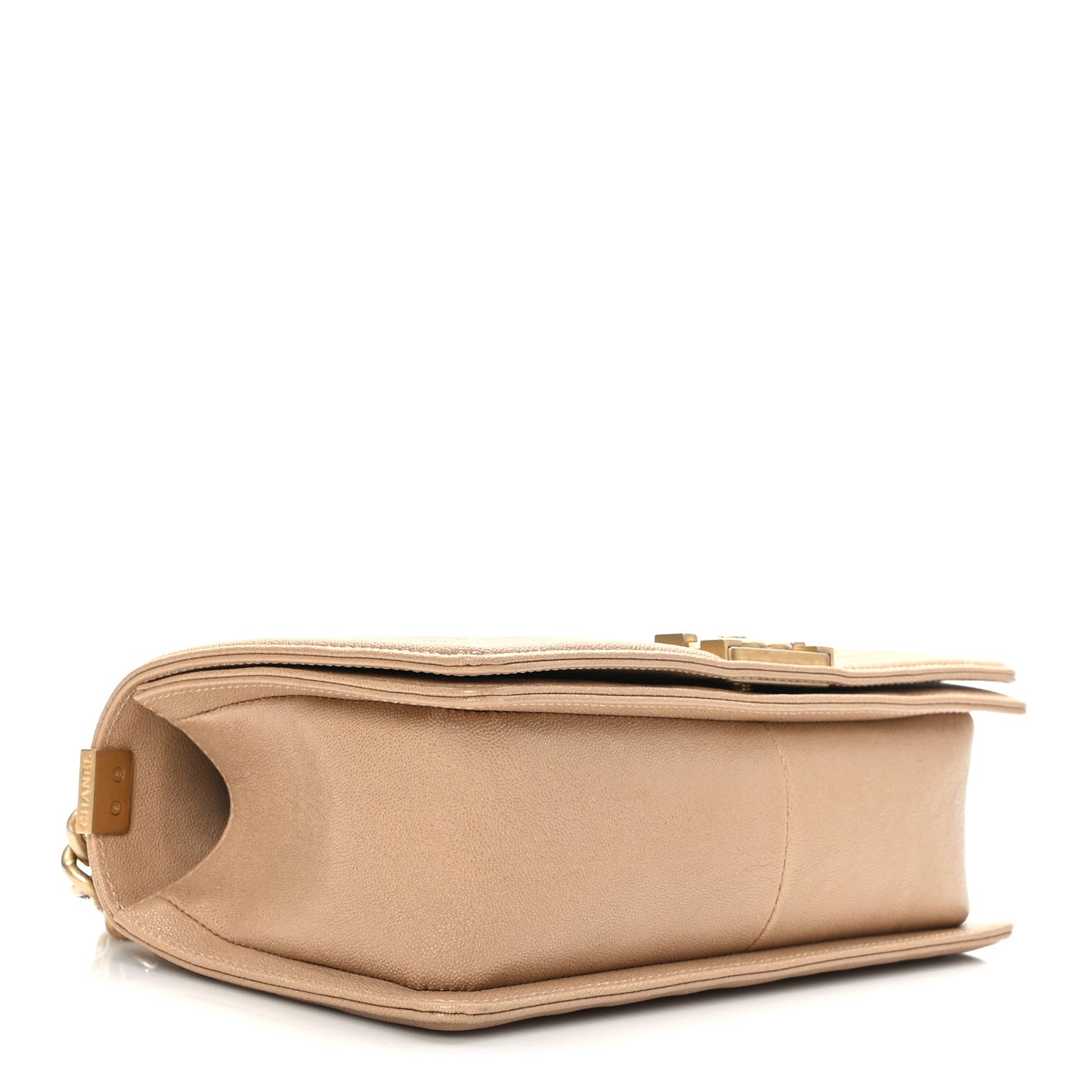 Caviar Quilted Medium Boy Flap Beige