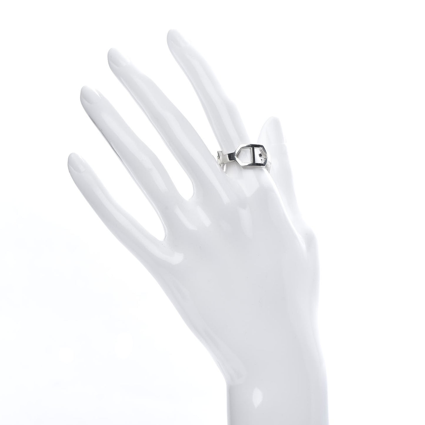 Sterling Silver Geometric Band Ring 61 9.5