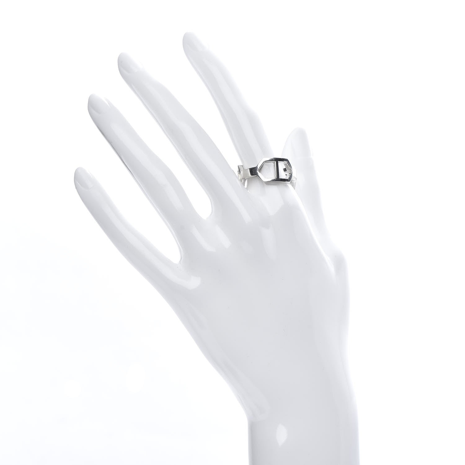 Gucci Sterling Silver Geometric Band Ring 61 9.5 2 of 7