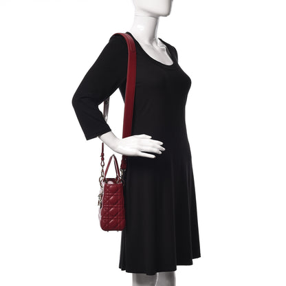 Christian Dior Lambskin Cannage Small My Lady Dior Red 2 of 11
