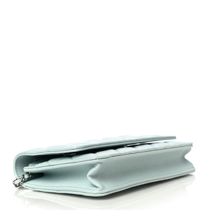 Chanel Caviar Quilted Wallet On Chain WOC Light Blue 4 of 12