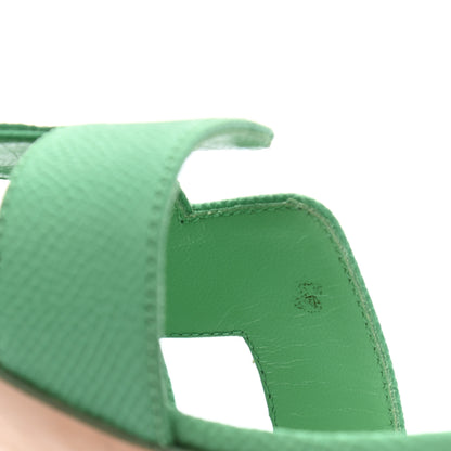 Hermes Epsom Oasis Sandals 38 Malachite 7 of 8