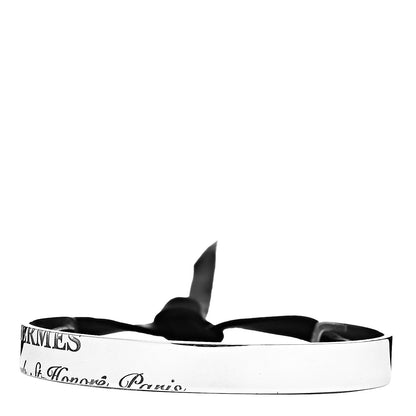 Hermes Sterling Silver Calfskin Cartouche Bracelet SH 1 of 5