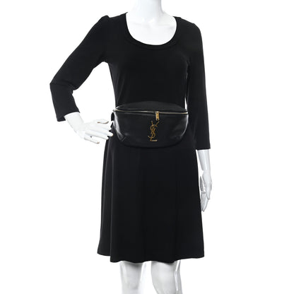 Saint Laurent Grain De Poudre Monogram Belt Bag Black 2 of 12