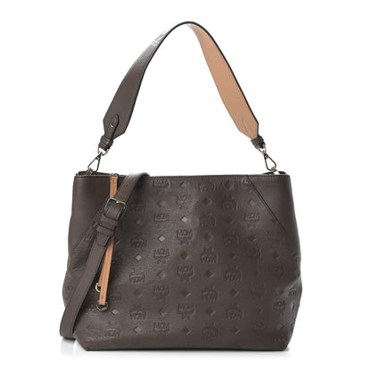 MCM Calfskin Ottomar Monogram Medium Klara Hobo Chestnut 1 of 9