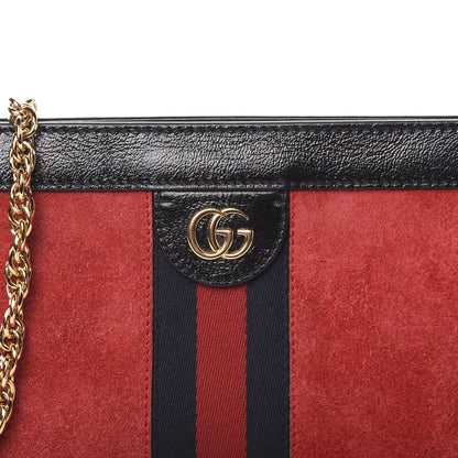 Gucci Suede Patent Web Small Ophidia Chain Shoulder Bag Hibiscus Red Black 10 of 10
