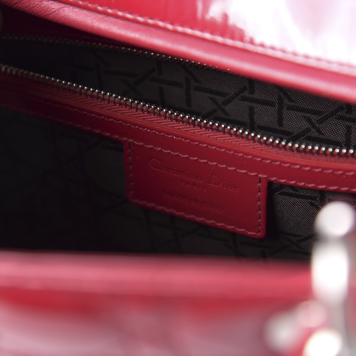 Christian Dior Patent Cannage Large Lady Dior Red 9 of 11