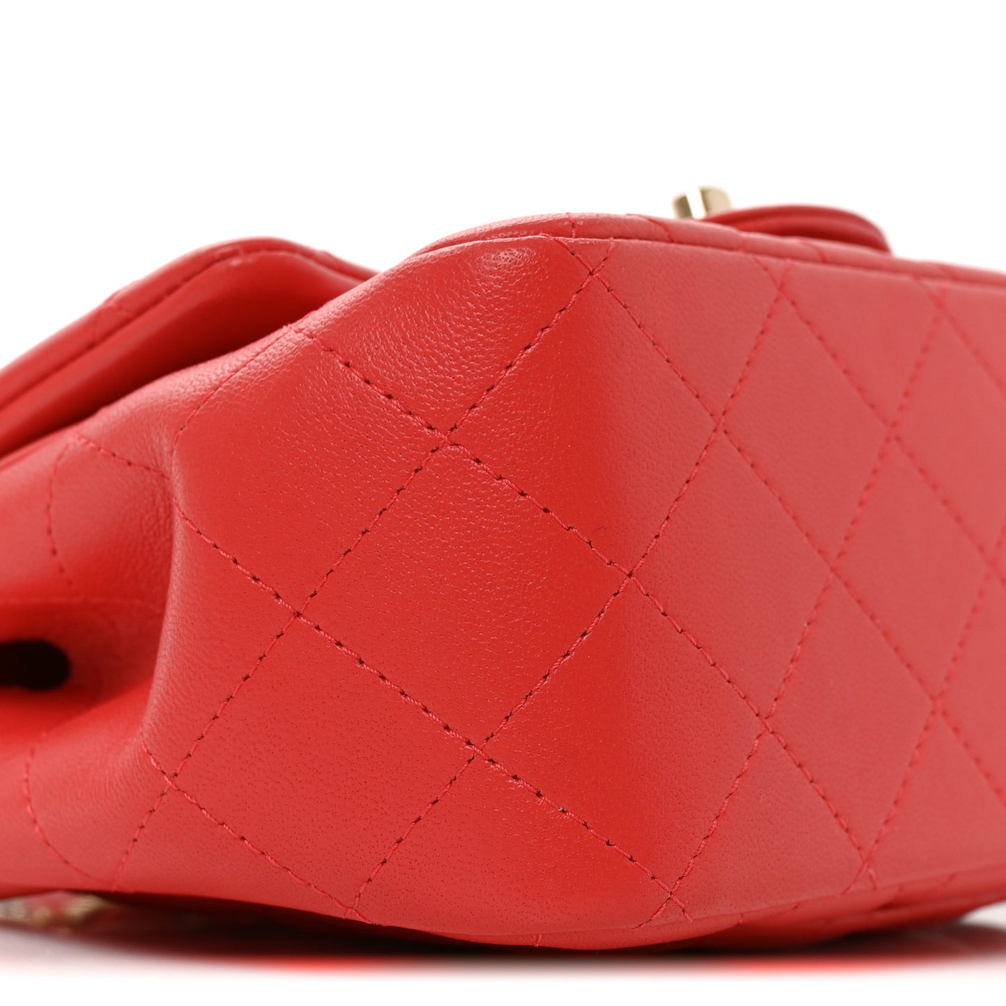 Lambskin Quilted Mini Square Flap Orange