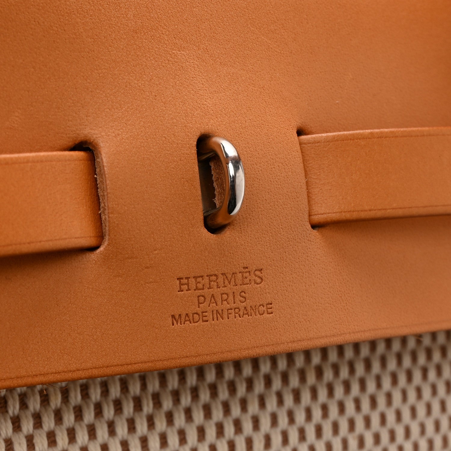 Hermes Toile Vache Calfskin Herbag 30 PM Black Natural 8 of 12