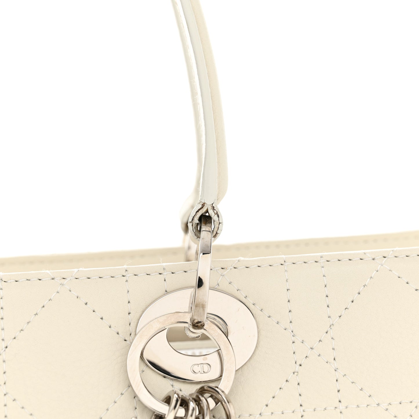 Lambskin Cannage Soft Lady Dior East West White