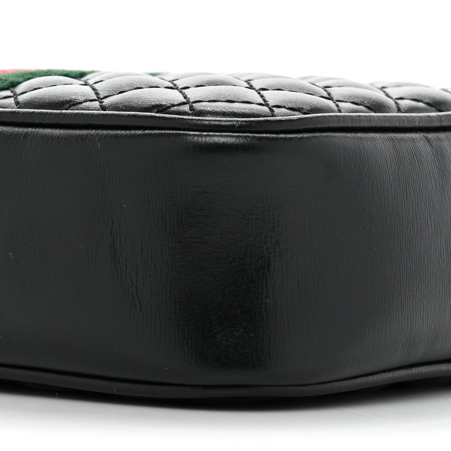 Gucci Calfskin Trapuntata Web Mini GG Shoulder Bag Black 8 of 10