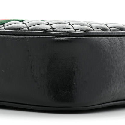 Gucci Calfskin Trapuntata Web Mini GG Shoulder Bag Black 8 of 10