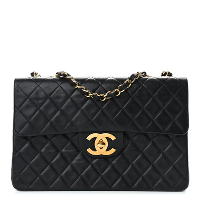 Chanel Lambskin Quilted XL Jumbo Single Flap Black 1 of 10