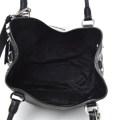 Prada Vitello Daino Satchel Black 5 of 9