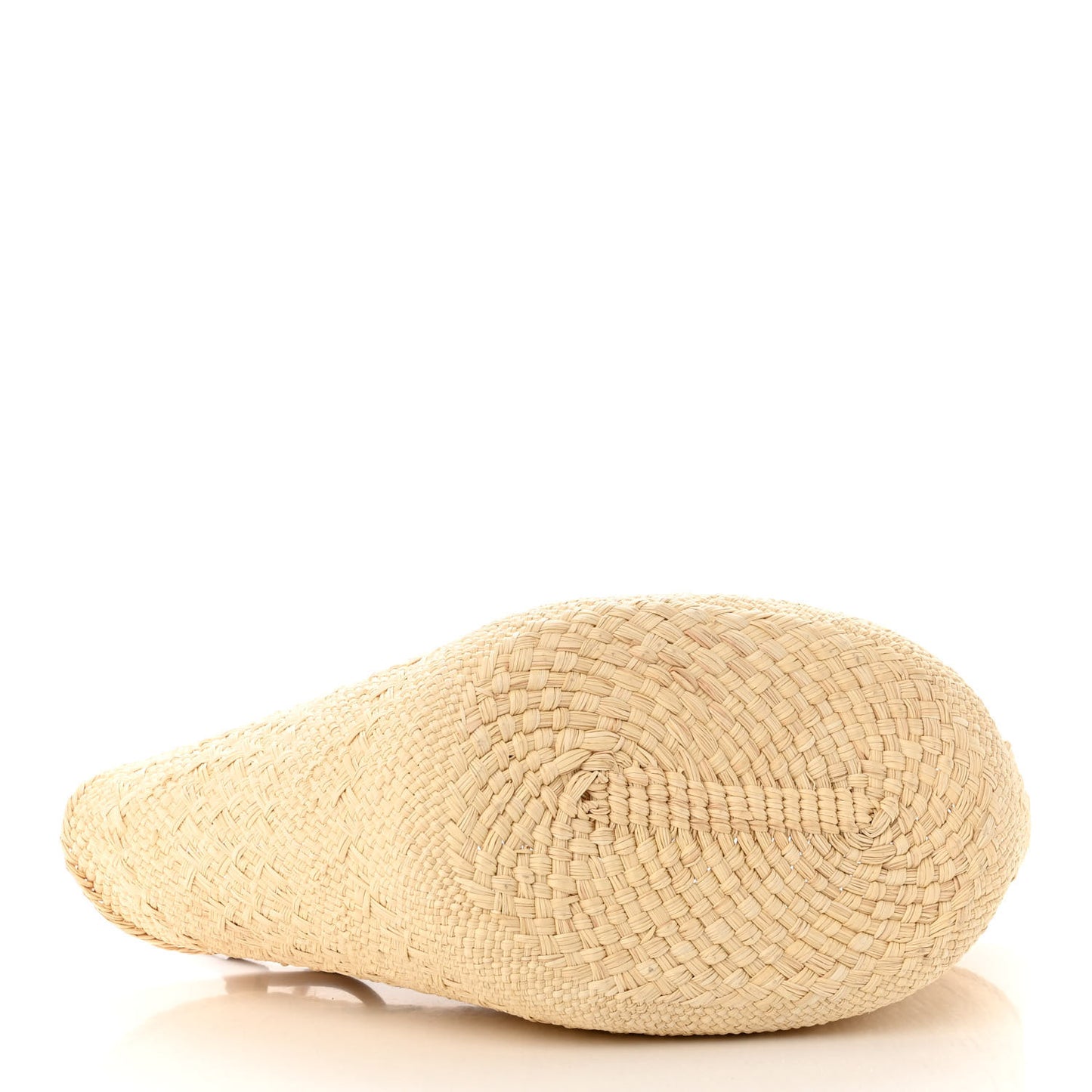 Calfskin Raffia Small Anagram Basket Tote Bag Natural Tan