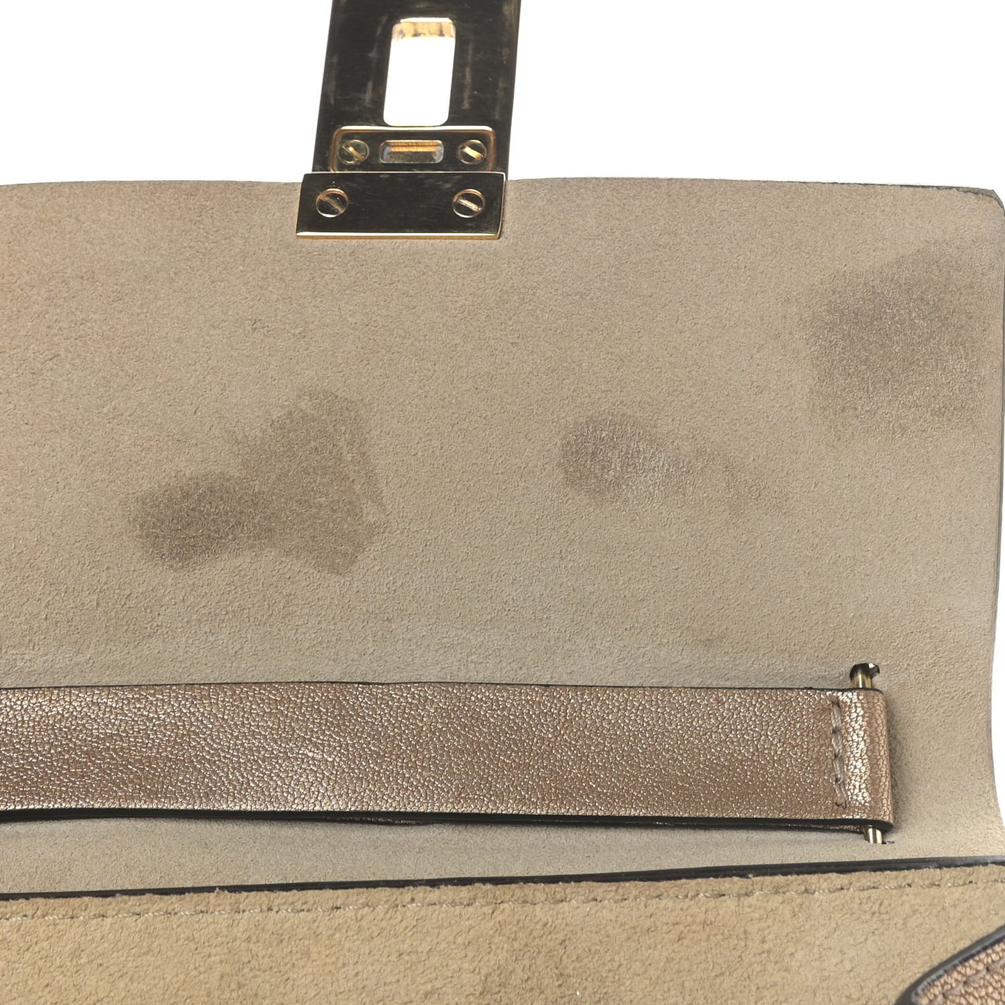 Metallic Goatskin Mini Drew Shoulder Bag Abstract Gold