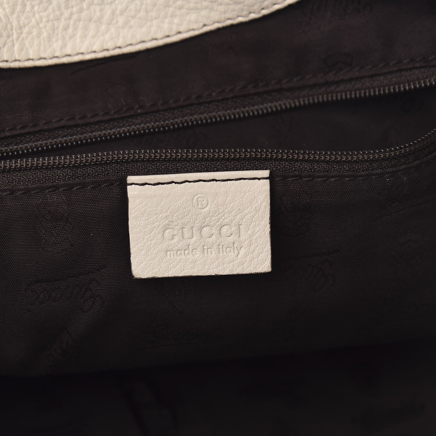 Gucci Guccissima Medium New Ladies Web Tote Off White 6 of 13