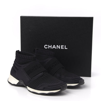 Chanel Stretch Fabric CC Sneakers 38 Black 8 of 8