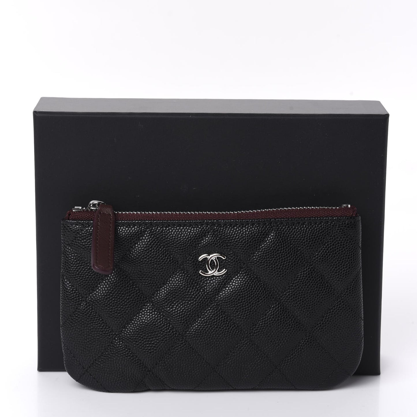 Caviar Quilted Small Cosmetic Case Black