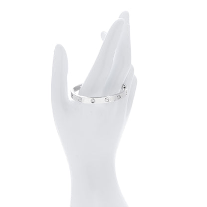 Cartier 18K White Gold 4 Diamond Love Bracelet 15 2 of 11