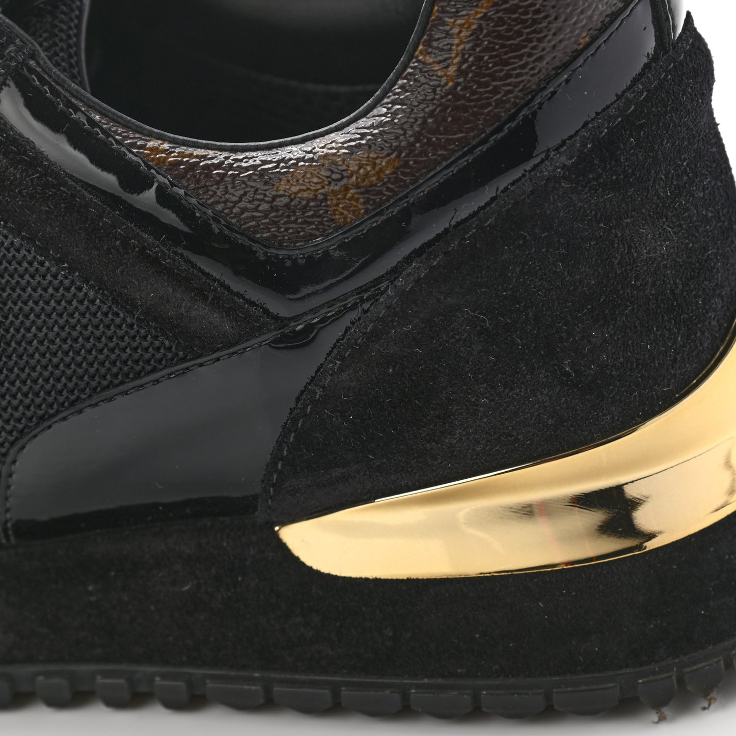 Suede Monogram Run Away Sneakers 38 Black