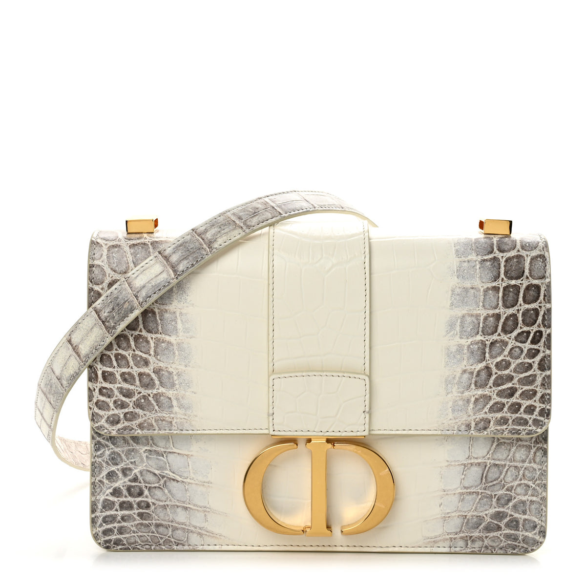 Christian Dior Niloticus Crocodile Himalaya 30 Montaigne Flap Bag Latte 1 of 11