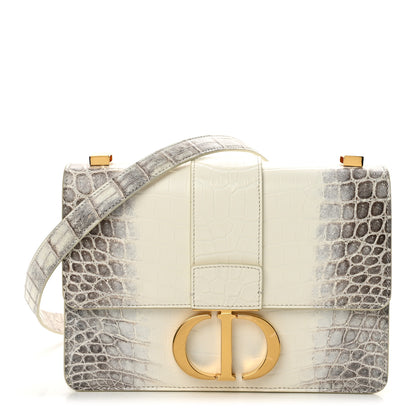 Christian Dior Niloticus Crocodile Himalaya 30 Montaigne Flap Bag Latte 1 of 11