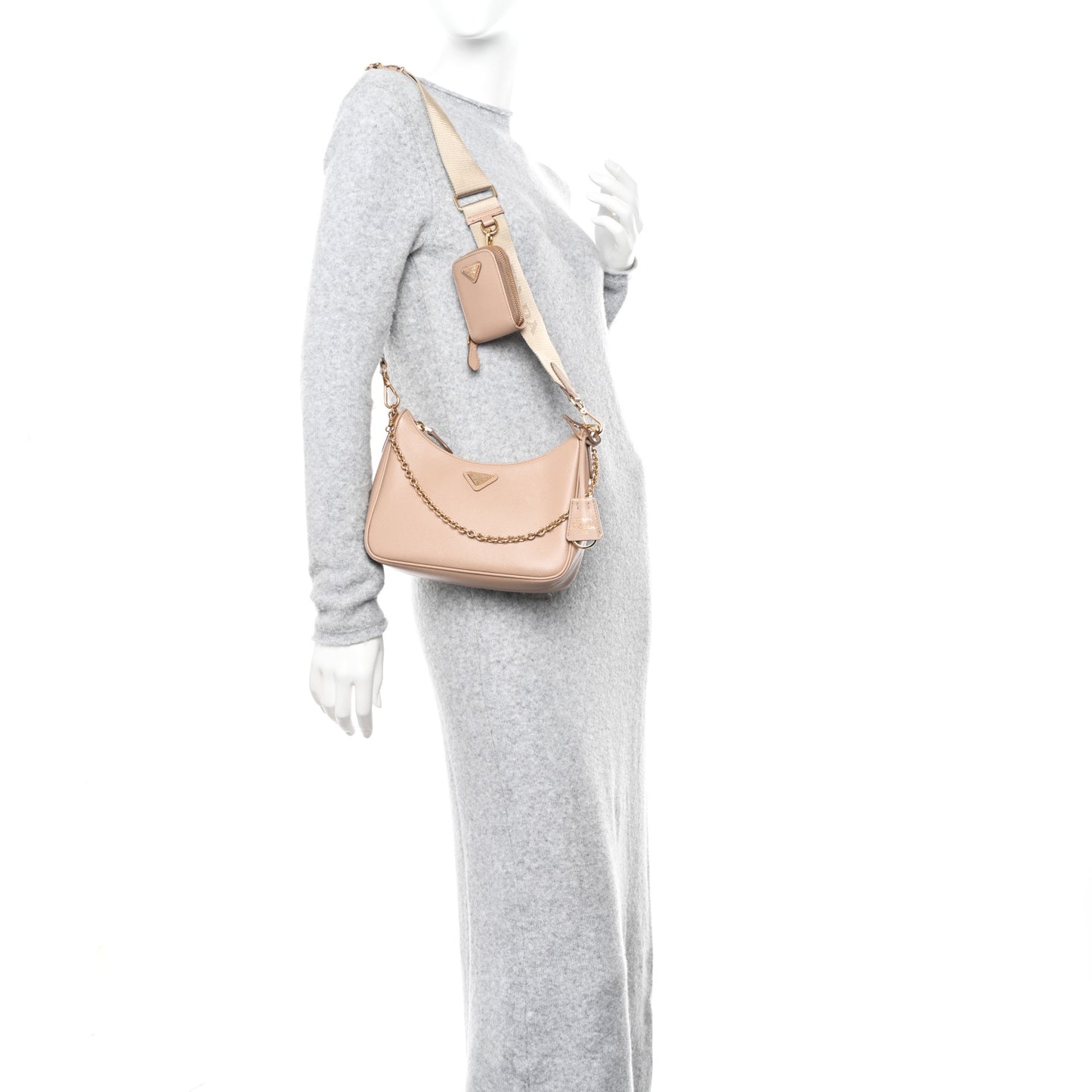 Saffiano Lux Re-Edition 2005 Shoulder Bag Cammeo