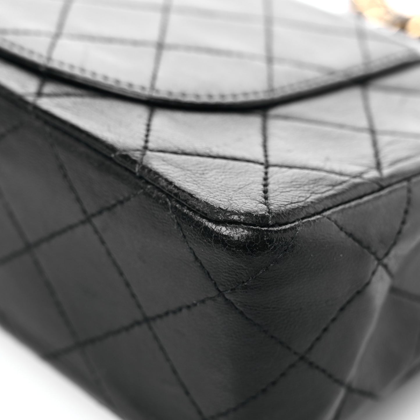 Lambskin Quilted Small Double Flap Black