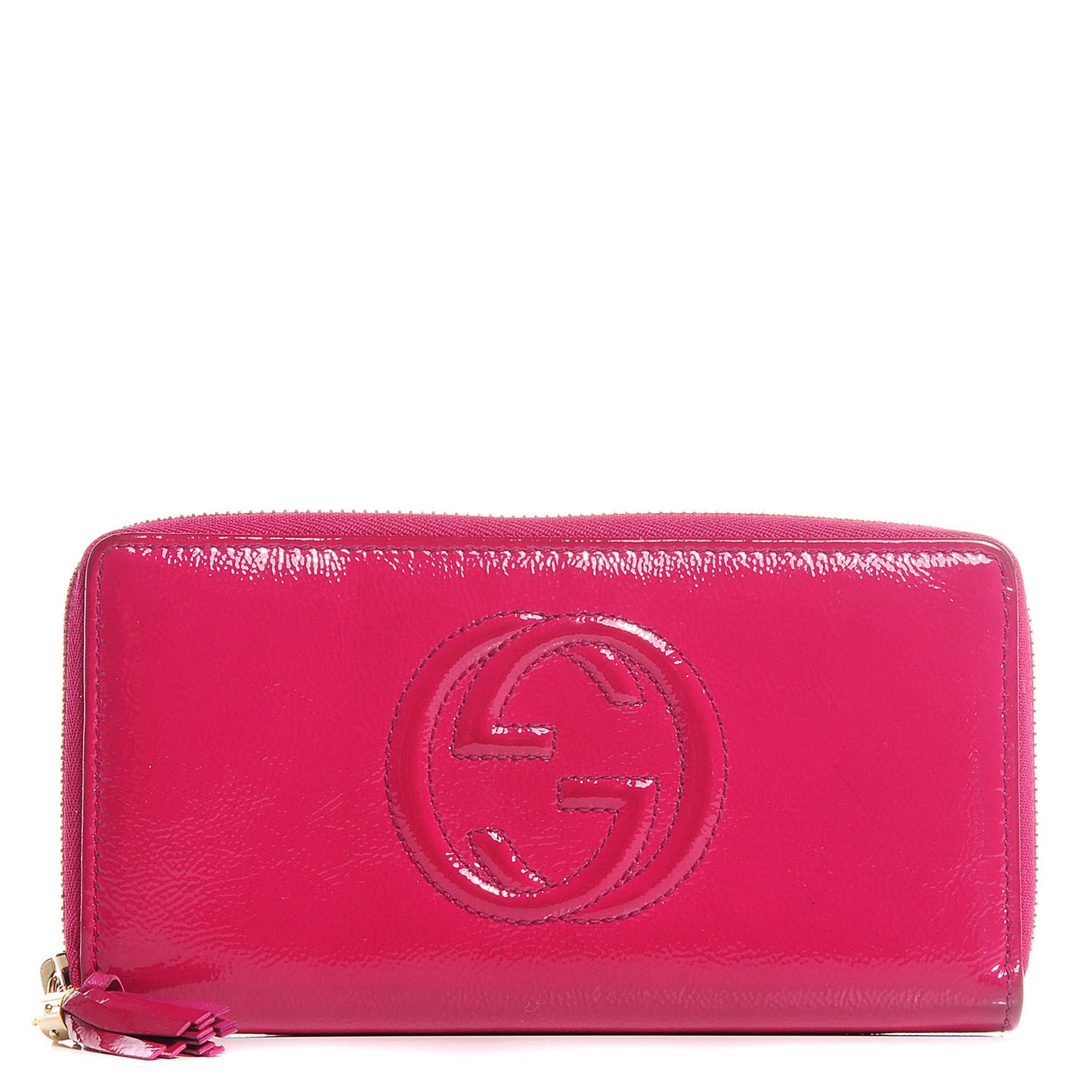 Patent Soho Zip Around Wallet Bright Bougainvillea