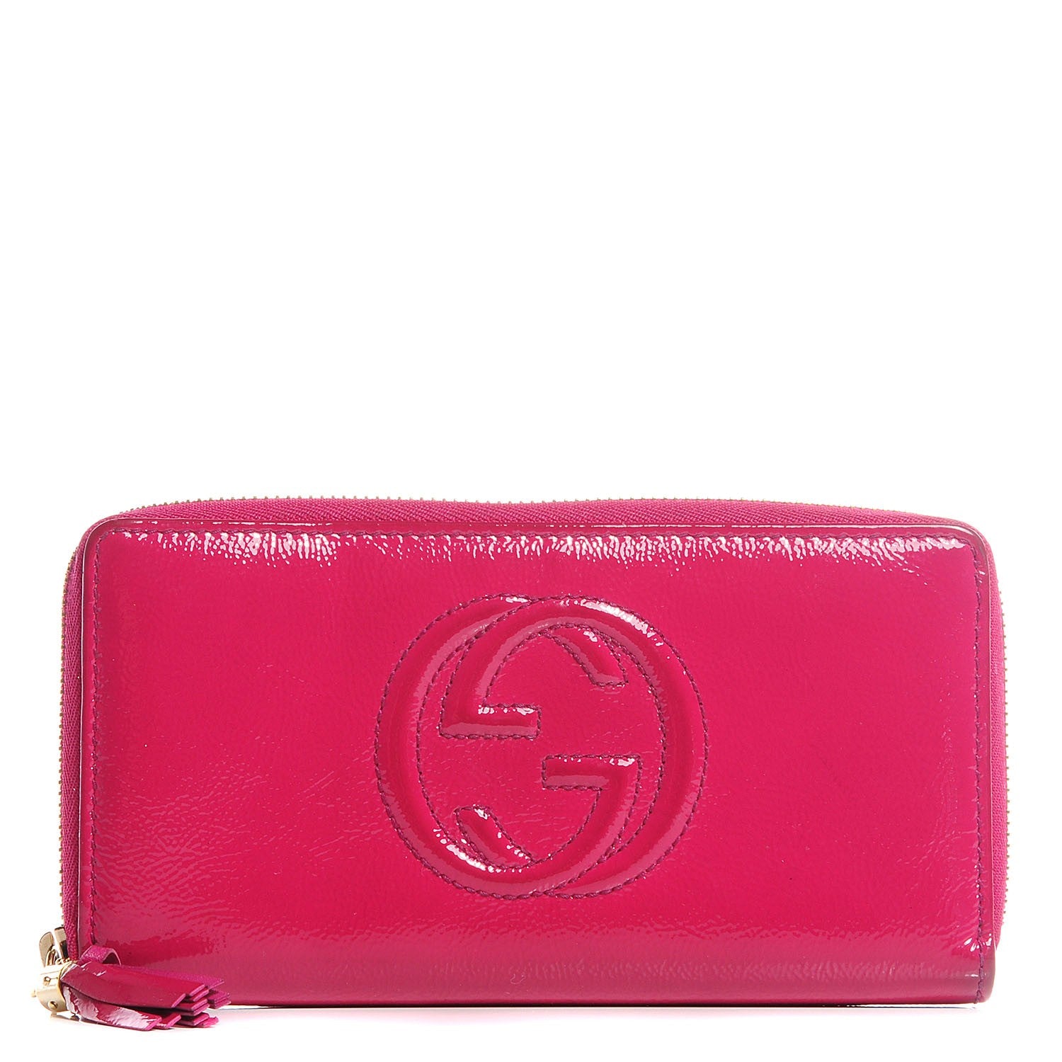 Gucci Patent Soho Zip Around Wallet Bright Bougainvillea 1 of 7