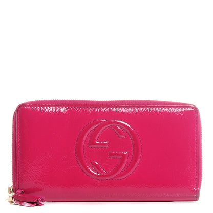 Gucci Patent Soho Zip Around Wallet Bright Bougainvillea 1 of 7
